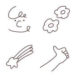 Simple, brown emojis