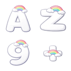 อิโมจิ อักษรภาษาอังกฤษ ไวท์ คิวท์