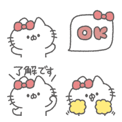 cute ribbon cat Emoji #1