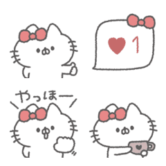 cute ribbon cat Emoji #2