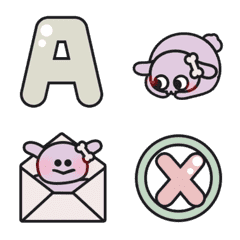 I GoGo狗狗紫 ABC 123 字母 動態 表情貼