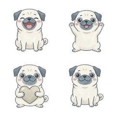 巴哥莫卡：北歐風可愛表情貼圖