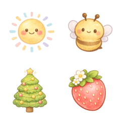 Soft Cute Seasonal Emoji Aprin 5