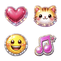 Stop! Sparkly puffy sticker emoji (600)