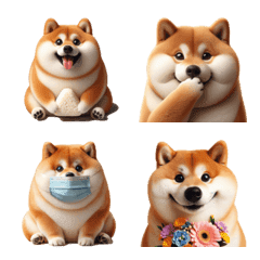 3D fat shiba dog Greeting emoji