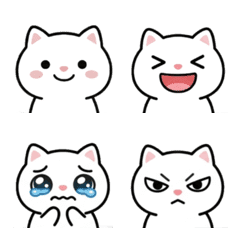 Cute White Cat Emojis for Daily Use