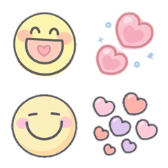 Simple and cute emojis in pastel colors