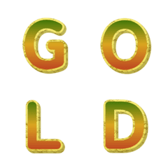 立體金框招財 字母表情貼 040