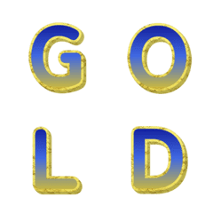 立體金框招財 字母表情貼 041