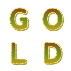 立體金框招財 字母表情貼 039