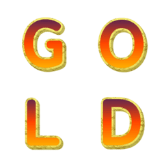 立體金框招財 字母表情貼 042