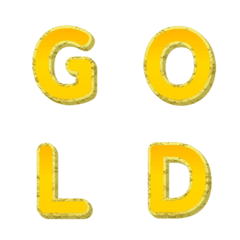 立體金框招財 字母表情貼 045