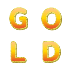 立體金框招財 字母表情貼 044