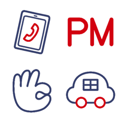 常用動態表情符號（海軍藍和紅色）