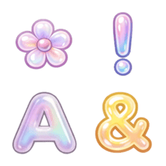 Glossy Aurora Alphabet Emoji