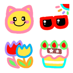 Colorful cat Emoji for year-round use.
