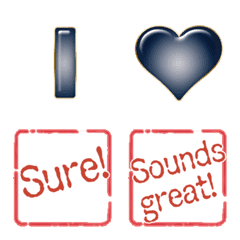 Japan HANKO style and alphabet D indigo