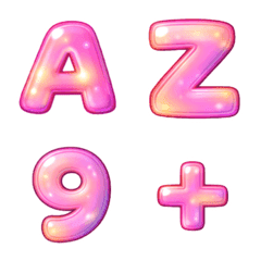 Emoji alphabet number pink wipwup