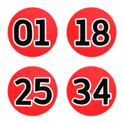 常用標籤-紅色號碼球(01-40)