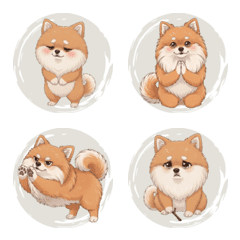 愛らしいポメラニアン（ベージュ）