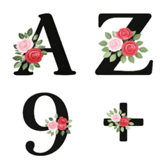 Emoji number minimal black rose