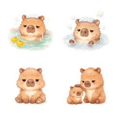 Cute Capybara: Relaxed Chibi Emoji