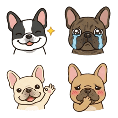 French Bulldog Line Emoji 34