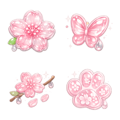 Jewel Emoji for glossy cherry blossoms