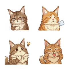 ★可愛緬因貓表情貼★