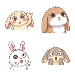 かわいいうさぎの絵文字ステッカー