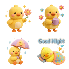 Fluffy Daily LifeCozy Yellow Duck Emojis