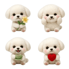 Felt Fabric Daily Fluffy Maltese