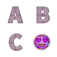 emoji and alphabet plaid brown