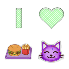 emoji and alphabet clear green