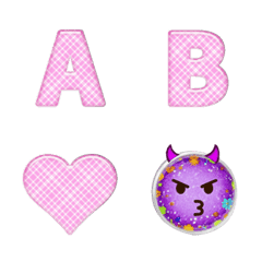 emoji and alphabet pink mesh