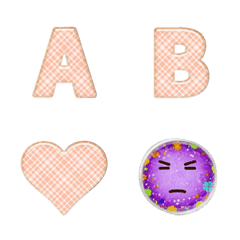 emoji and alphabet orange mesh