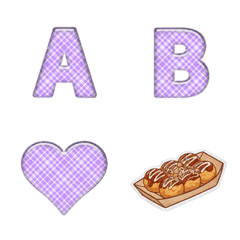 emoji and alphabet purple mesh