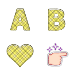 emoji and alphabet yellow mesh