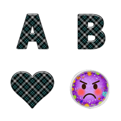 emoji and alphabet black mo...