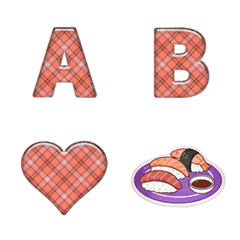 emoji and alphabet orange mesh2