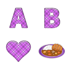 emoji and alphabet purple mesh2