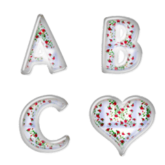 emoji and alphabet white rose