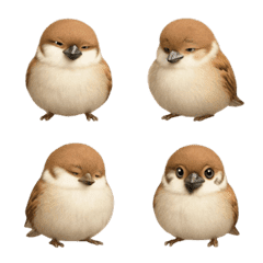 Realistic sparrow-emoji