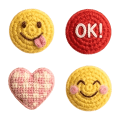 Cute knitted doll emojis