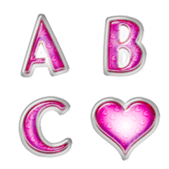 emoji and alphabet frost pink
