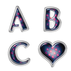 emoji and alphabet indigo frost
