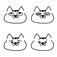 black and white cat emojis