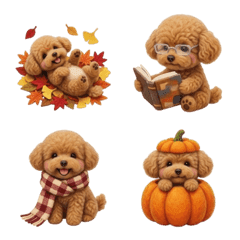 Felt Fabric Fall Fluffy Toy Poodle