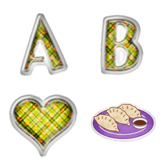 alphabet with emoji yellow pattern