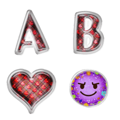 alphabet with emoji red black checker